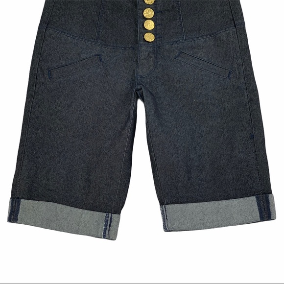 Edgy Bermuda Length Jeans Shorts - Picture 4 of 10